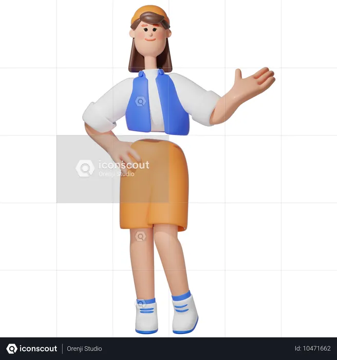 설명하는 여성들  3D Icon