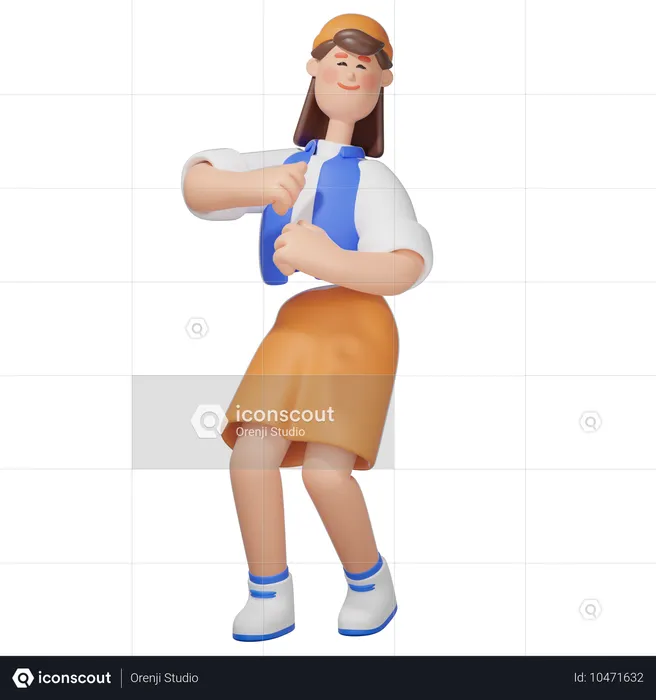 Women with Funny Activity  3D Illustration