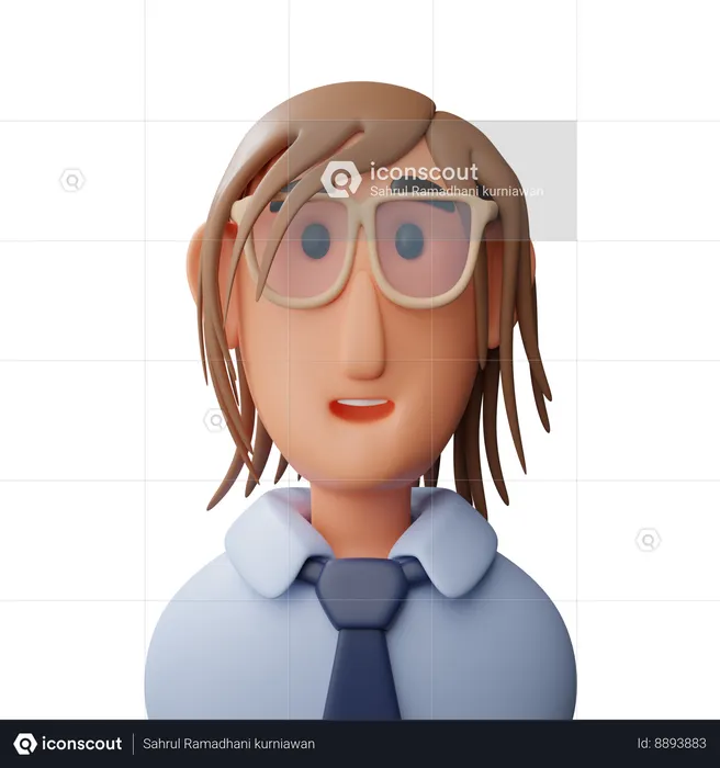 Women With Glasses Avatar  3D Icon