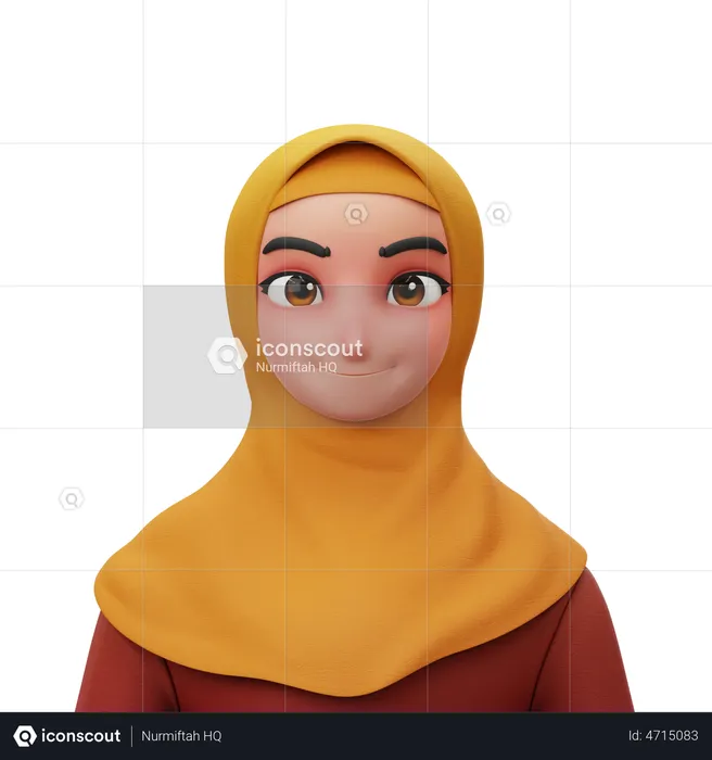Women With Hijab  3D Illustration
