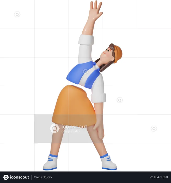 Women with Yoga  3D Illustration