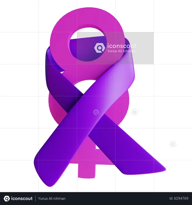 Womens Day Ribbon  3D Icon