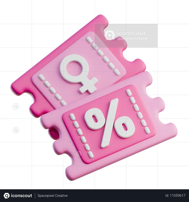 Womens Day Voucher  3D Icon