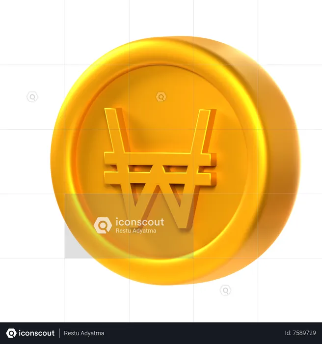 Won Coin  3D Icon