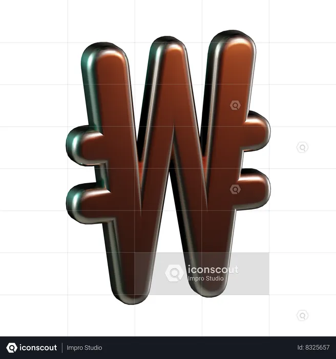 Won currency  3D Icon