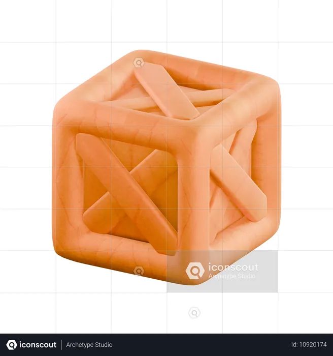 나무 상자  3D Icon