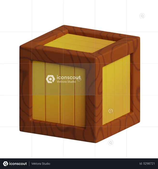 Wood Box  3D Icon