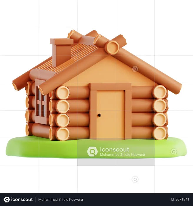 Wood Cabin  3D Icon