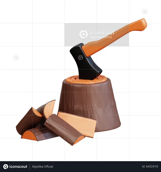 Wood Chopping  3D Icon