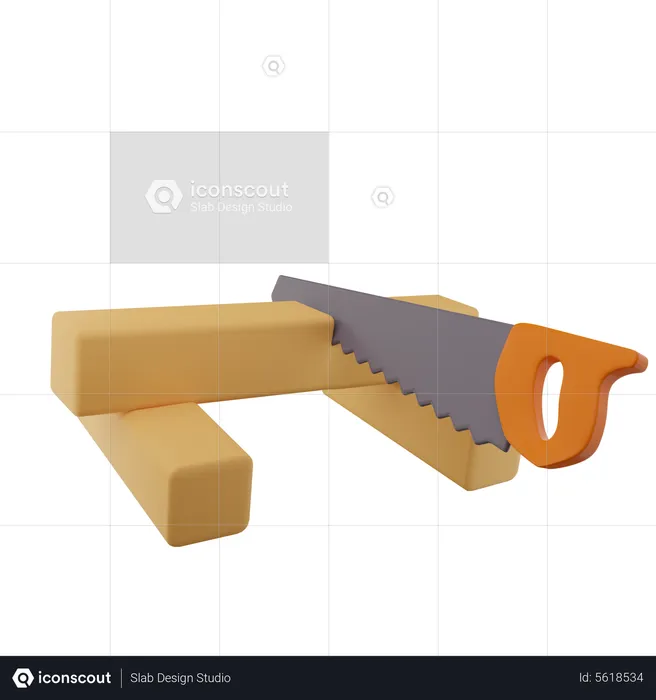 Wood Cutting  3D Icon
