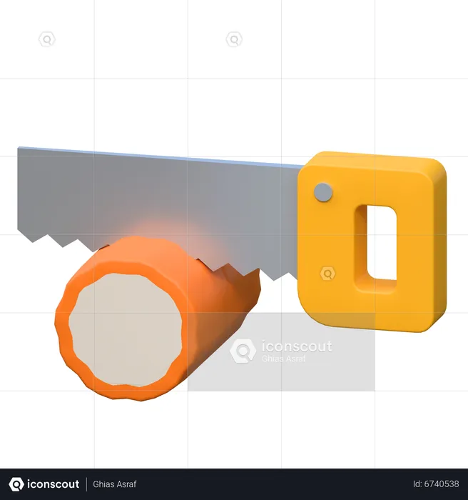 Wood Cutting Saw  3D Icon