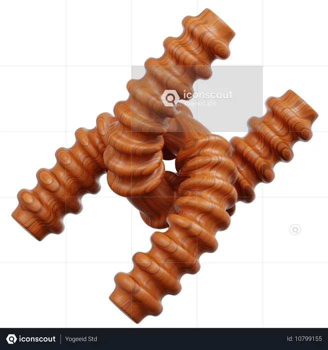 Wood Cylinders Create Abstract Knot  3D Icon