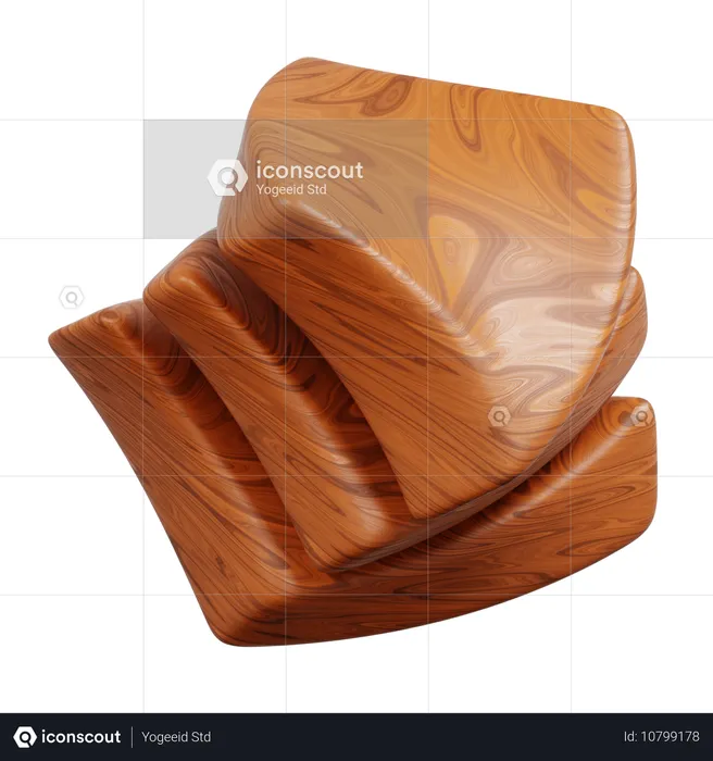 Wood Grain Arrows Creating An Upwards Swirl  3D Icon