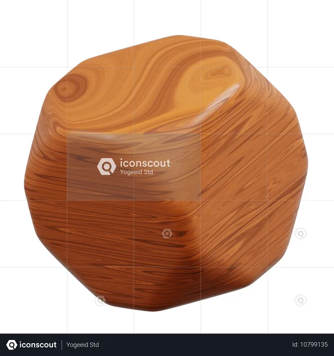 Wood Grain Textured Object  3D Icon