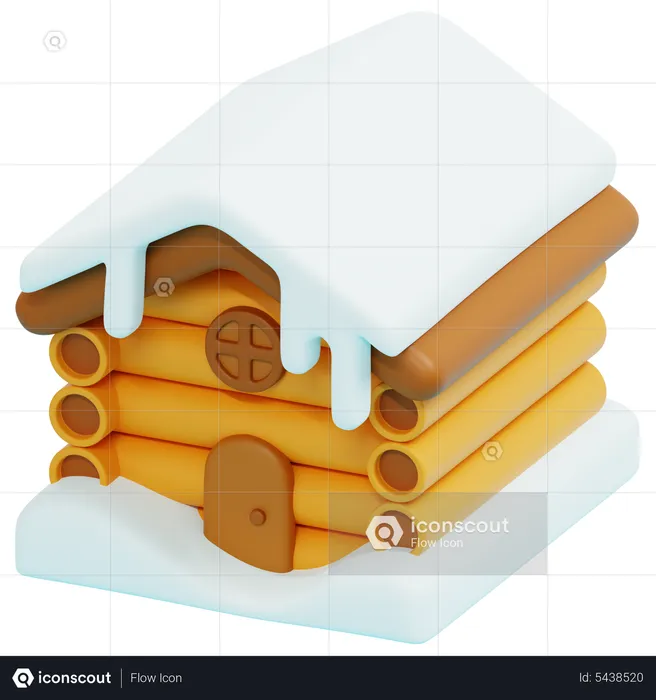 Wood House  3D Icon