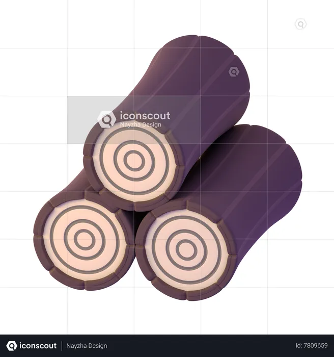 Wood Log  3D Icon