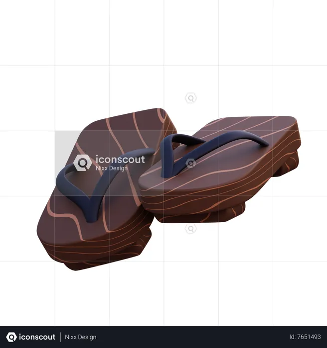 Wood Slipper  3D Icon