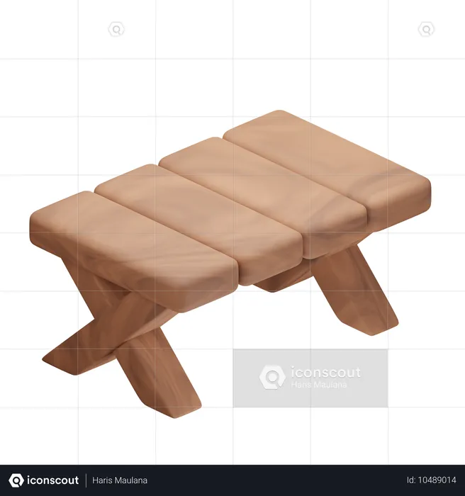 Wood Table  3D Icon