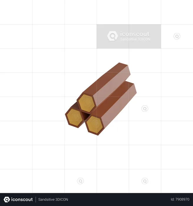 Wood Trunk  3D Icon