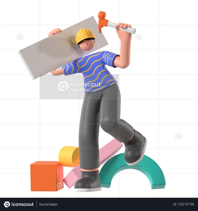 Wood Worker  3D Illustration