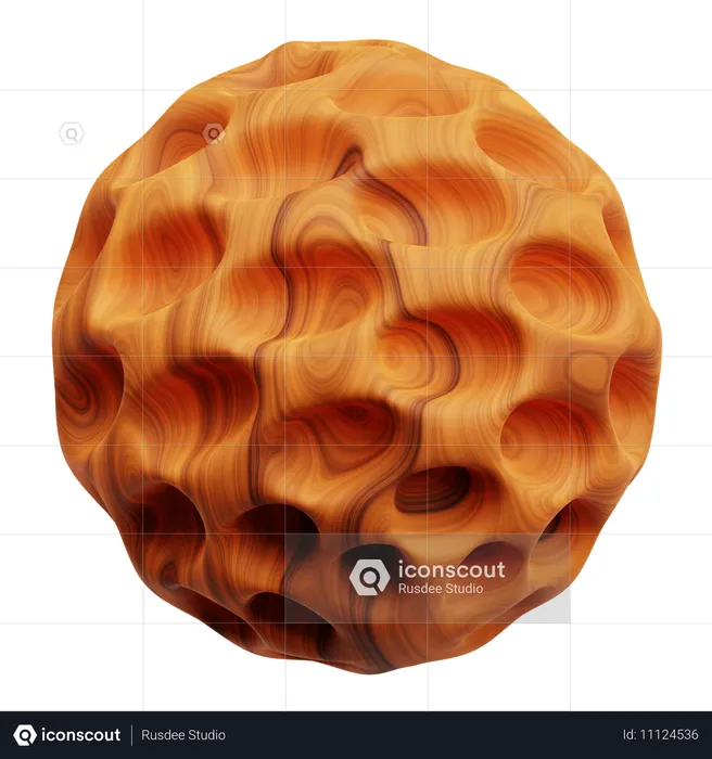 Wooden Abstract Shape  3D Icon