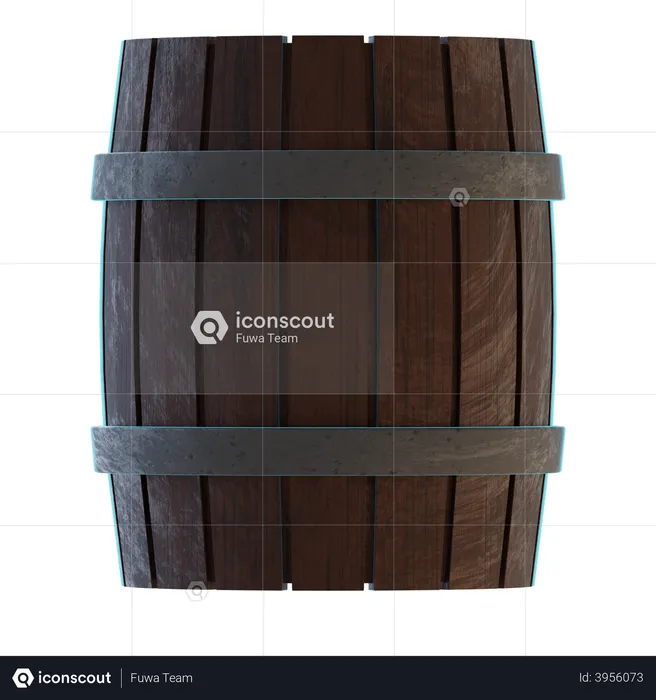Wooden Barrel  3D Illustration