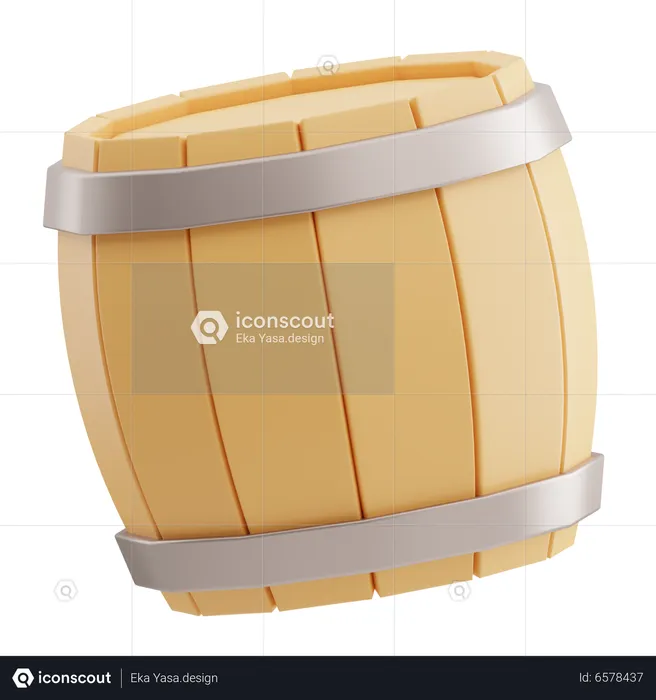 Wooden Barrel  3D Icon