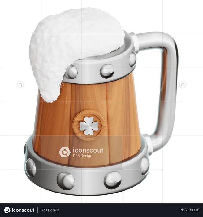 Wooden Beer Mug  3D Icon