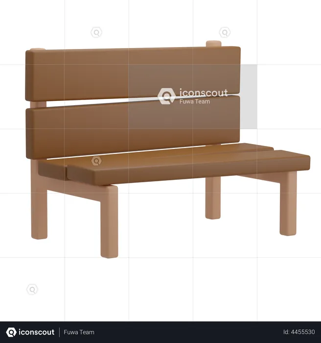 Wooden Bench  3D Illustration