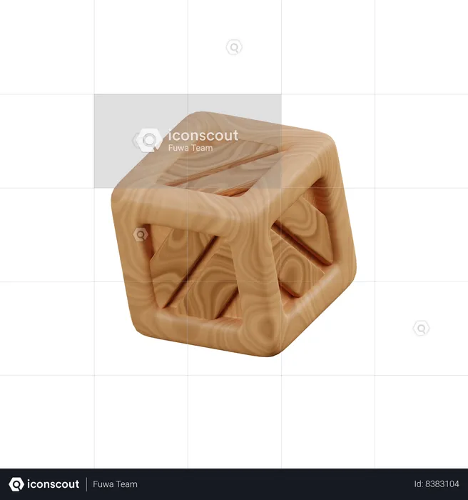 Wooden Box  3D Icon