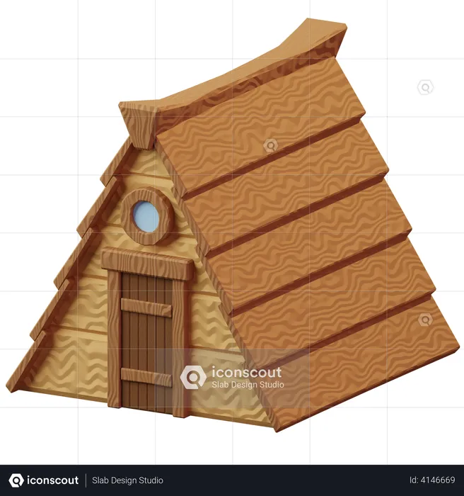 Wooden Cabin  3D Illustration