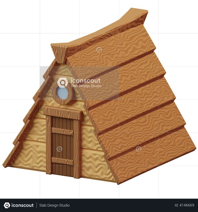 Wooden Cabin 3D Illustration
