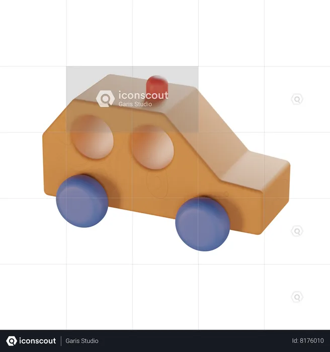 Wooden Car Toy  3D Icon