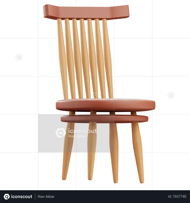 Wooden Chair  3D Icon