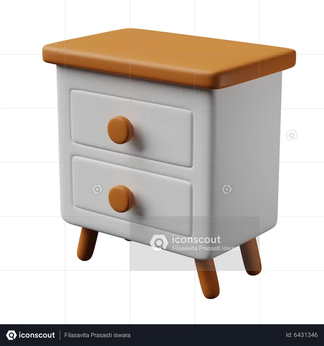 Wooden Drawer  3D Icon