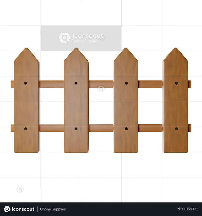 Wooden Fence  3D Icon