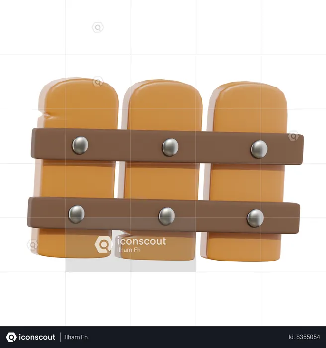 Wooden fence  3D Icon