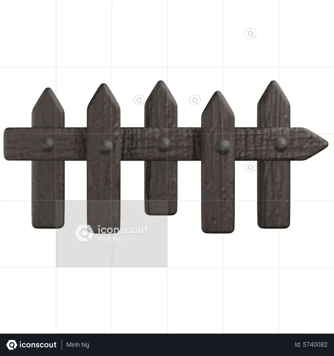 Wooden Fence  3D Icon