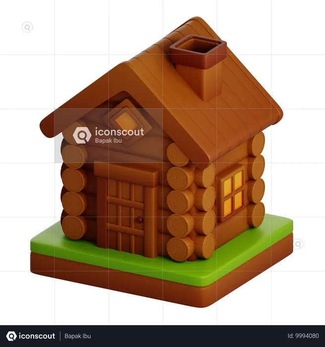 WOODEN HOUSE  3D Icon