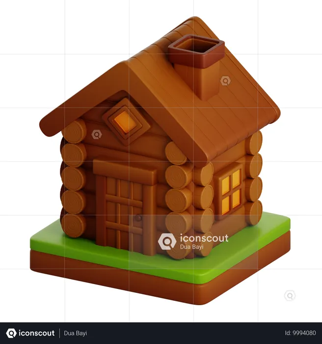 WOODEN HOUSE  3D Icon