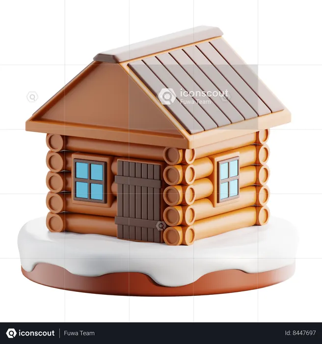 Wooden House  3D Icon