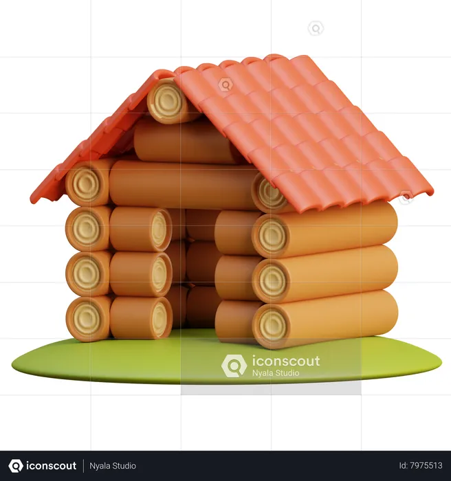 Wooden House  3D Icon