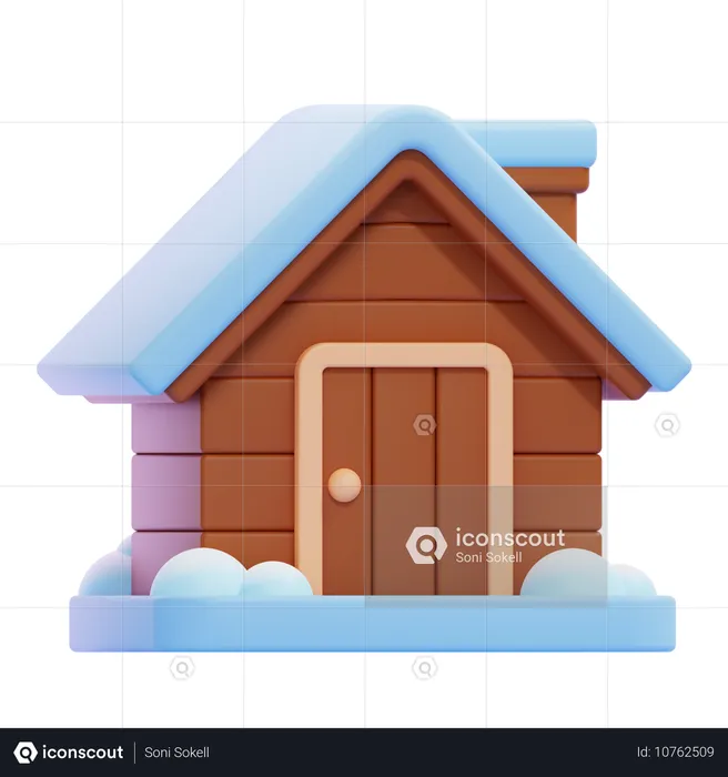 Wooden House  3D Icon