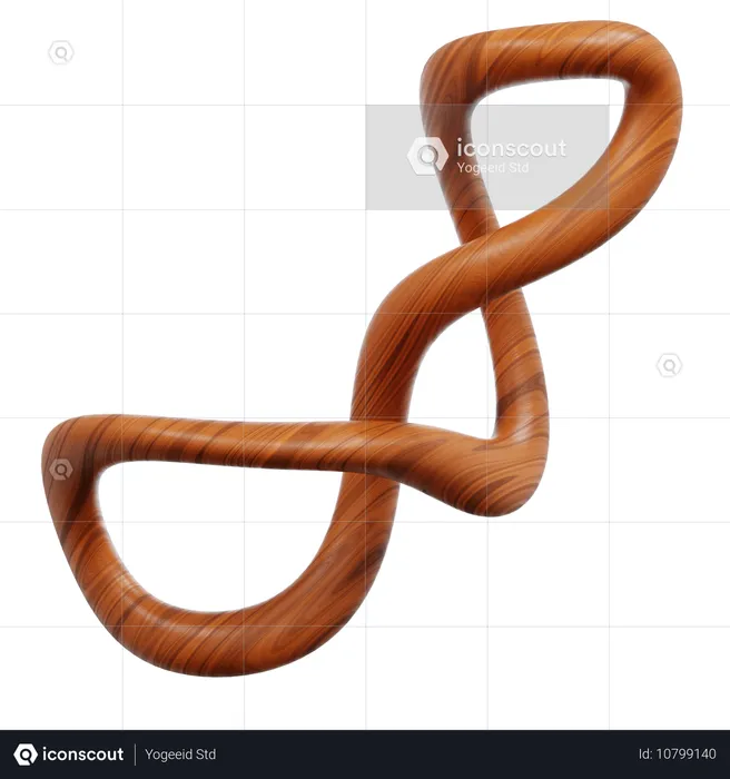 Wooden Loop Twisting Into Infinity  3D Icon