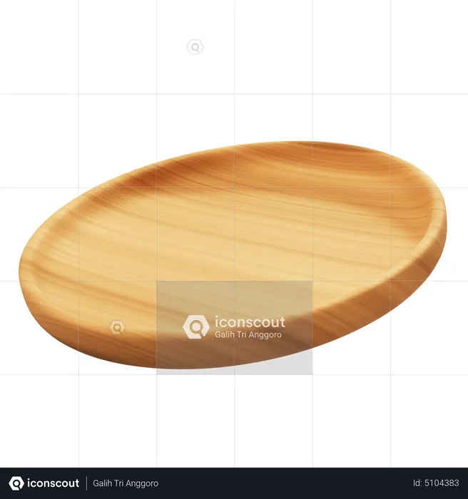 Wooden Plate  3D Icon