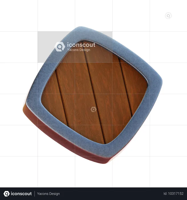 Wooden Shield  3D Icon