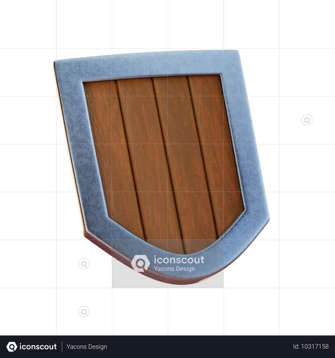 Wooden Shield  3D Icon