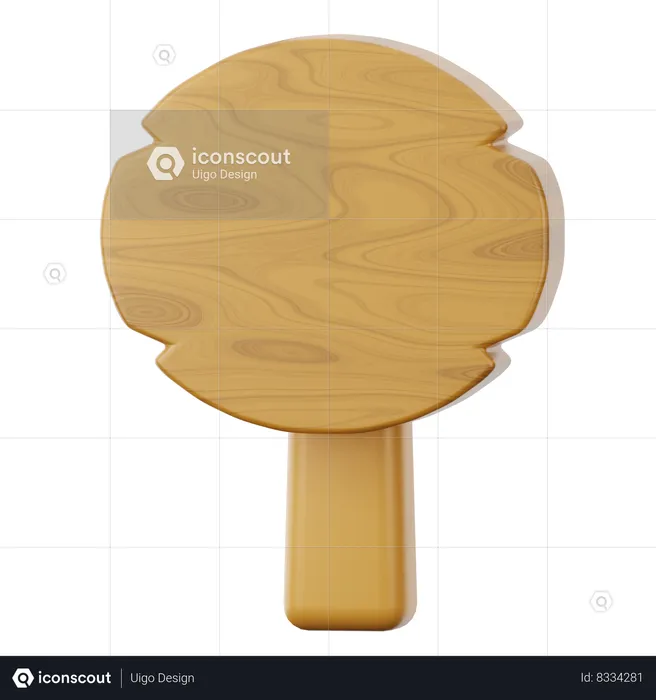 Wooden Sign Board  3D Icon