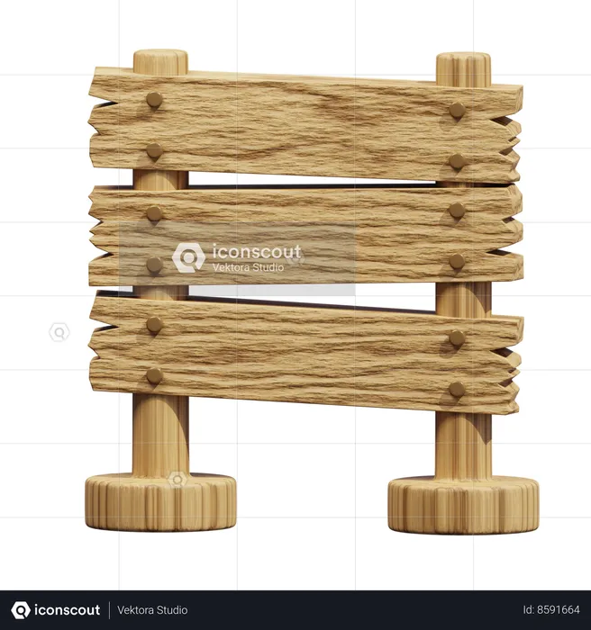 Wooden sign board  3D Icon