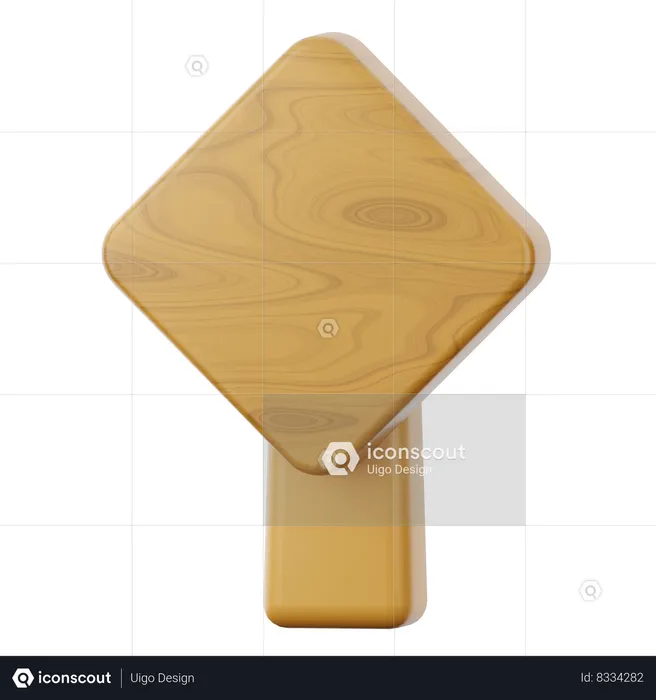 Wooden Sign Board  3D Icon